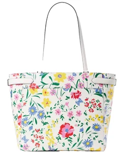 Kate Spade Staci Laptop Tote Bag Garden Bouquet Floral Cream Multi NWT $439 - Picture 1 of 10
