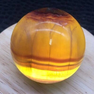 Natural Yellow Fluorite Quartz Sphere Crystal Healing Ball Reiki Decoration 1Pc - Picture 1 of 14