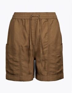 EX M&S  LINEN Shorts Chino Holiday Ladies Short Pant Summer Sun RRP £25 P39