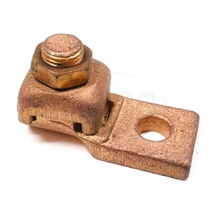 QA28-B Burndy Copper Terminal, Heavy Duty, 1 Hole, 3/0-4/0 AWG (Str), 3/8" Stud, - Picture 1 of 4