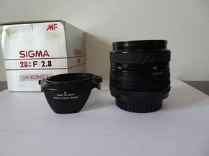 Konica lens AR mount Sigma 28mm Mini-wide II Excellent w/ both caps & hood - Picture 1 of 6