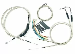 Kit de línea de freno de cable SS 14" manillar Ape 90-95 Harley Softail FatBoy extendido - Imagen 1 de 1