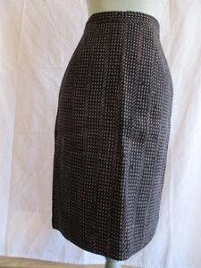 Vintage Cassidy A-Linie Midirock schwarz & lavendel (rosa) Tweed 100 % Wolle Gr. 4 - Bild 1 von 12