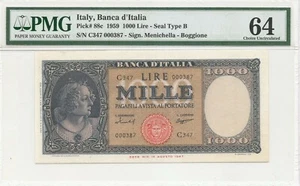 ITALY P88c 1000 LIRE 1959 PMG 64 - Picture 1 of 2