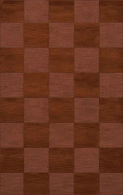 Red Checkered Boxes Squares Grid Transitional Area Rug Checked DV15 - Image 1 of 2