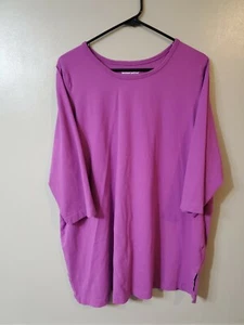 Woman Within Womens T Shirt 1X 22/24 Purple 3/4 Sleeve  Blouse GUC - Picture 1 of 6