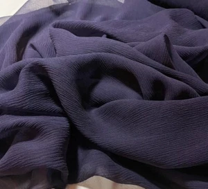 Midnight Plum - Crinkle Silk Chiffon Fabric - Picture 1 of 4