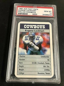 Eugene Lockhart 1987 Ace Fact Pack Graded PSA 10 GEM MT Dallas Cowboys POP 2 - Picture 1 of 2