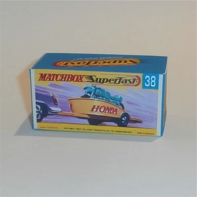 Matchbox Lesney Superfast 38 d Honda Motorcycle Trailer G Style Repro Box - Image 1 of 4
