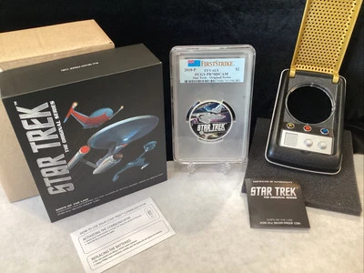 2018 Star Trek TOS SHIPS 2oz Silver Coin PCGS PR70DCAM COA 368/850 - Image 1 of 4