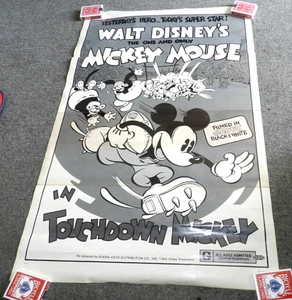 Disney Touchdown Mickey 1974 Poster 27" x 40" LITE WEAR VINTAGE - Bild 1 von 6
