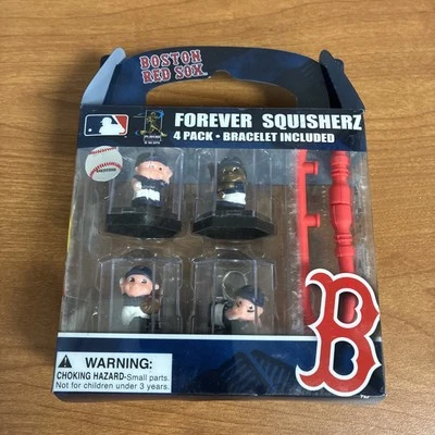 ⚾️ MLB BOSTON RED SOX FOREVER SQUISHERZ SET 4-PACK FIGURES W/BRACLET - KEYCHAIN - Image 1 of 4