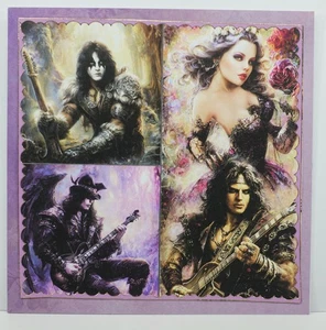 Guitarra eléctrica hecha a mano, tarjeta de felicitación cumpleaños rock gótico - Imagen 1 de 1