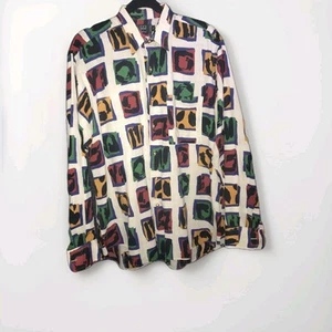IKE BEHAR Mens Medium Multicolor Button Up Shirt Long Sleeve Camp Abstract Art * - Picture 1 of 11