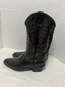 BOTAS VAQUERAS HOMBRE TALLA 8.5 EW CUERO MARRÓN HECHAS EN EE. UU. - Imagen 1 de 9