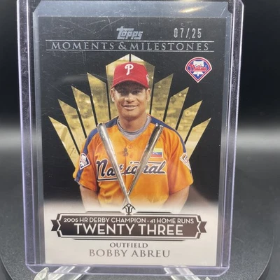 Bobby Abreu - 2008 Topps Moments & Milestones 黑色 /25 #114-23 HR 德比 — 第 1/2 张图片