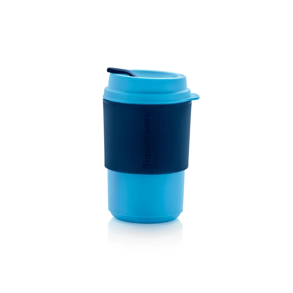 Tupperware ECO+ Kaffeebecher To Go 350ml Blau/Dunkelblau mit Deckel NEU - Bild 1 von 1