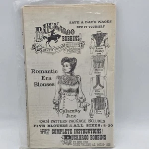 Buckaroo Bobbins Victorian Romantic Era 5 Blouses Western Sewing Pattern Sz 8-20 - Picture 1 of 3