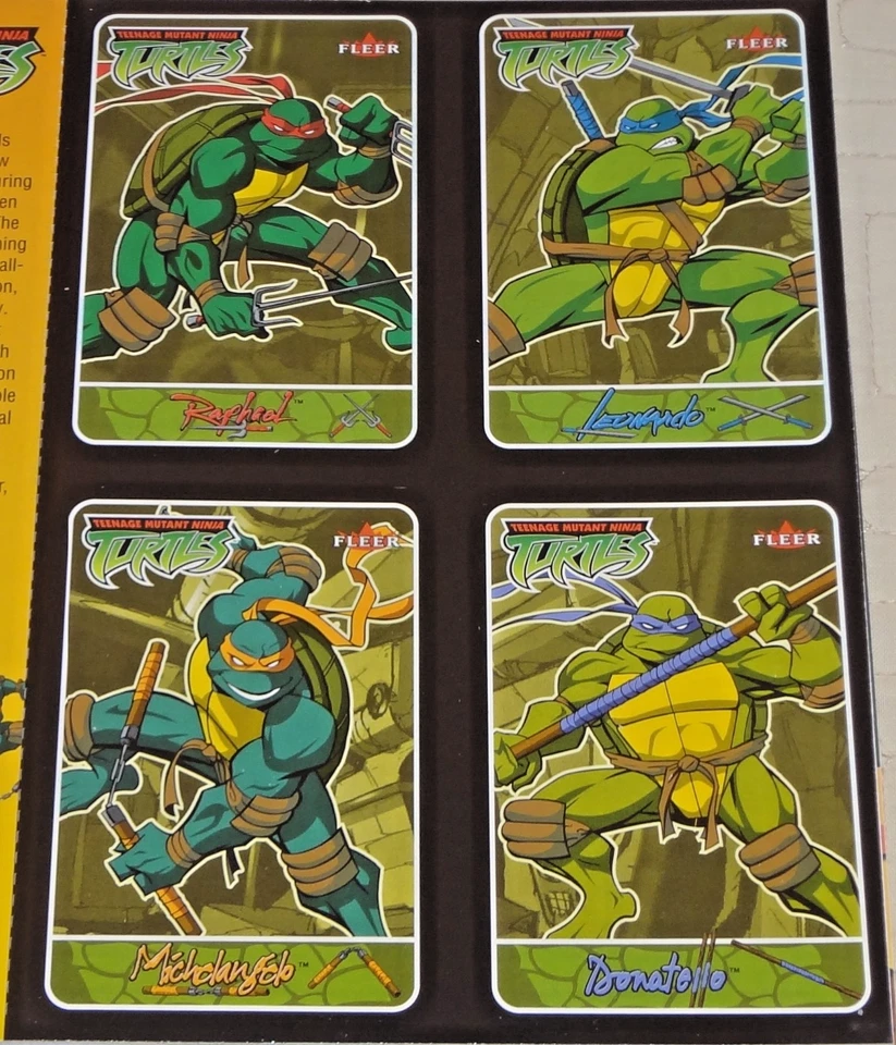 2003 FLEER ПОДРОСТКОВ МУТАНТ НИНДЗЯ ЧЕРЕПАШКИ ПРОМО КАРТА НЕРАЗРЕЗАННЫЙ ЛИСТ КОМПЛЕКТ КОМИКСОВ ВСТАВКА - Изображение 1 из 1