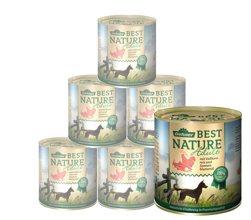 Hundefutter Nassfutter Adult getreidefrei Geflügel Lachs Reis 6 x 800 g, Dehner - Bild 1 von 1