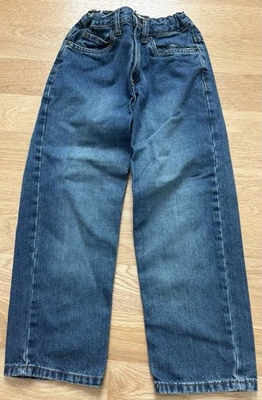 Cherokee~Niños Talla 7~Calce Suelto~Pantalones Vaqueros Azules~Cintura Ajustable~Denim Algodón~Anchos Foto 1 de 4