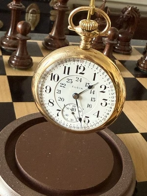 1908 Elgin "Veritas" Railroad Pocket Watch BIG 18s Grade 214 23J 14k Gold Filled - Image 1 of 4