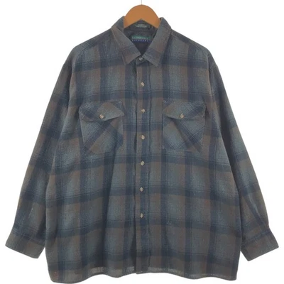 Camisa de caja de manga larga con patrón de cuadros CLAYBROOKE usada XXL para hombre Foto 1 de 4