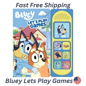Bluey Let's Play Games Fun Interactive Game Character with Picture Sound Book   - Imagen 1 de 8