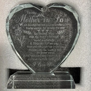 Mother-in-law Gift In A Crystal Heart New In Box - Picture 1 of 4