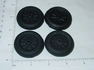 4 Wyandotte Black Rubber Simulated Spoke Wheel/Tire Toy Parts WYP-010B-4 - Picture 1 of 1
