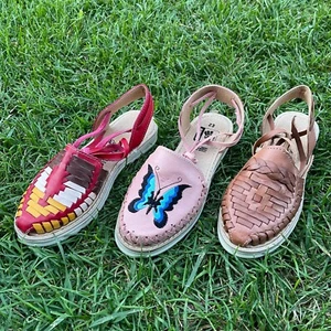 Women's Huarache Artesenal Mexicano Mexican sandals Multiple Designs Ankle Strap - Picture 1 of 18