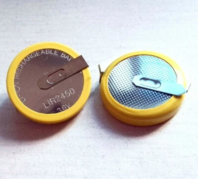 4PCS x LIR2450 3.6V 120mAh Rechargeable Button Cell Coin Battery with 2Tabs - Image 1 of 2