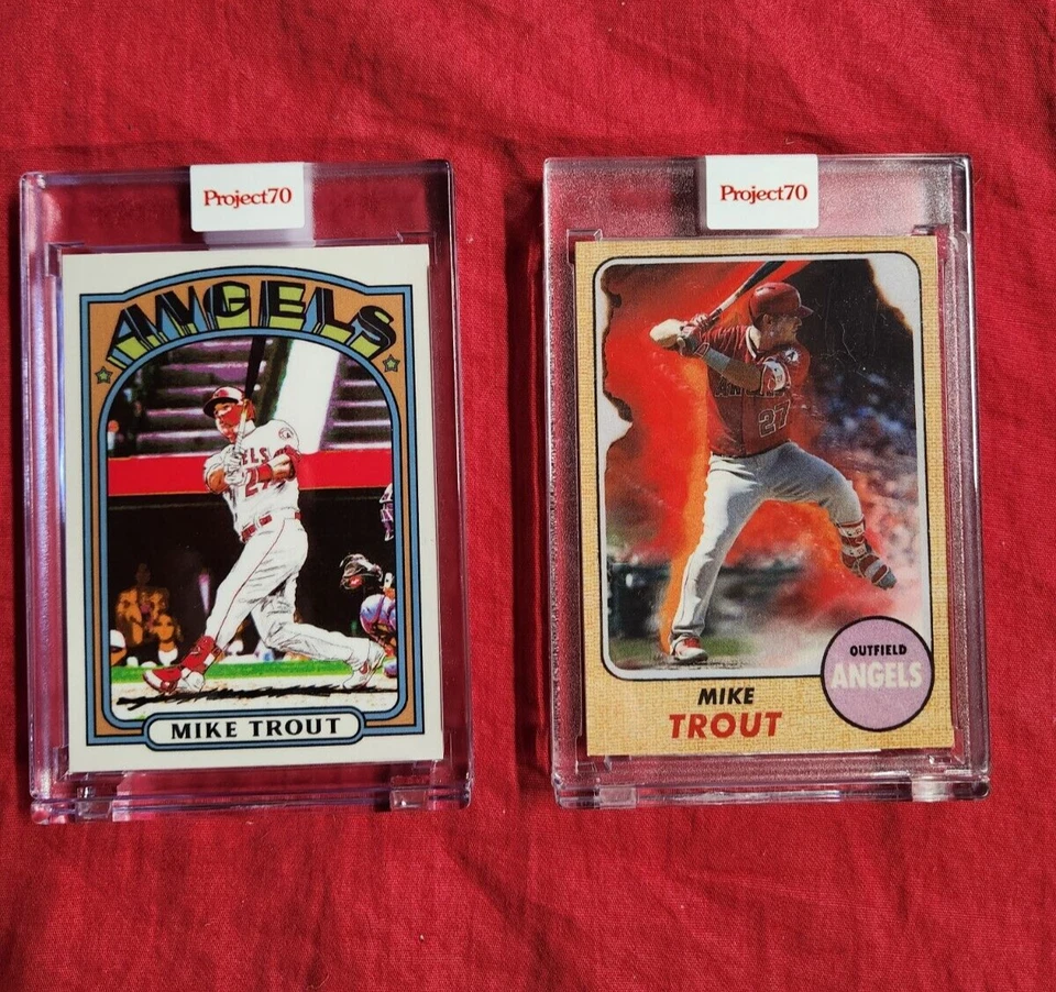 Lot x2 2021 Topps Project 70 MIKE TROUT 533 Matt McCormick 595 Infinite Archives - Image 1 of 4