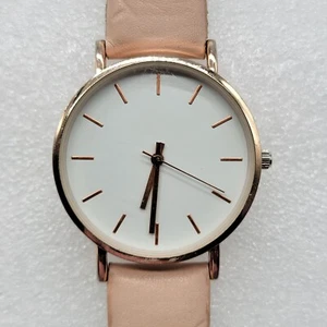 Women Casual Watch 36mm Rose Gold Tone Pink Faux Leather Band * - Picture 1 of 17