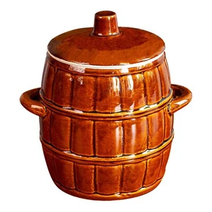 Stoneware 3.2L – Barrel Crock Pot with Lid, Fermenting Crock - Picture 1 of 2