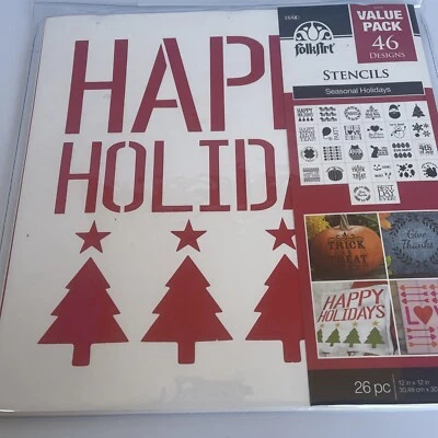FolkArt HOLIDAY Plantillas Value Pack 12 X 12 Navidad Halloween Pascua 46 Diseño Foto 1 de 4