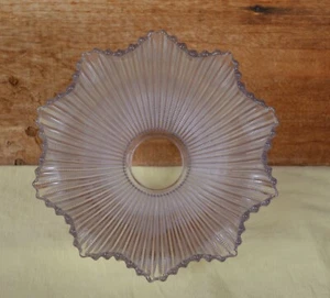 Antique Sun Kissed Pale Lavender Unmarked Glass Globe Shade w Sawtooth Texture - Picture 1 of 11