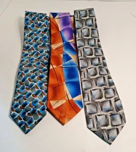 Lot of 3 J Garcia Ties Abstract Art Silk Neckties Colorful Limited Edition  - Picture 1 of 16
