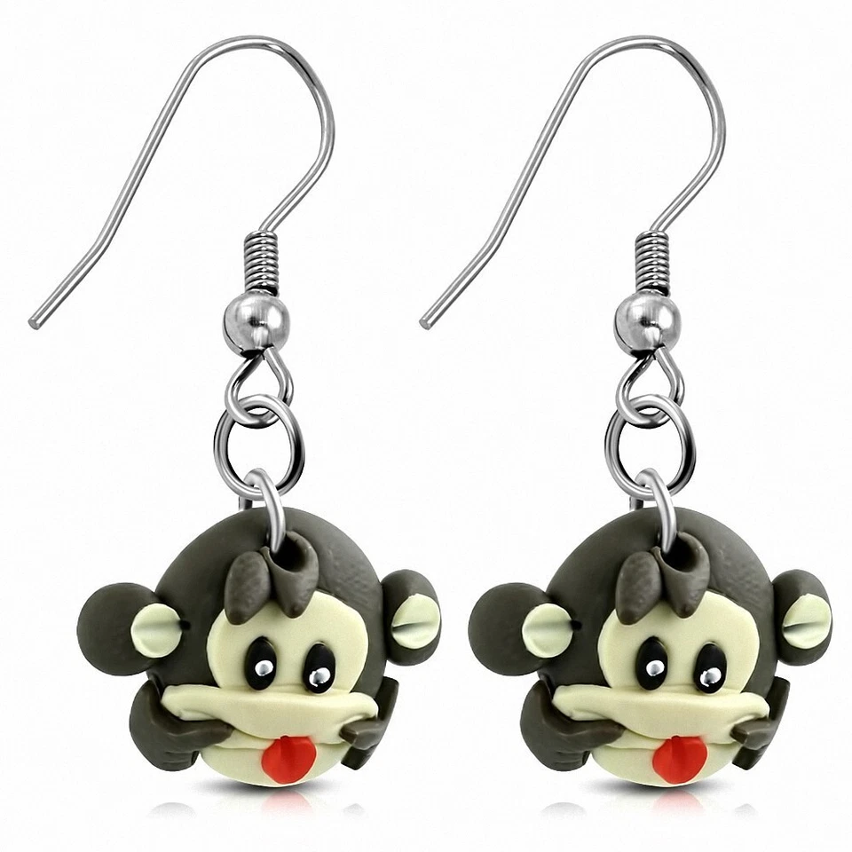 Orecchini Pendenti a Forma Di Gancio IN Lega Fimo / Argilla Pol - Immagine 1 di 1