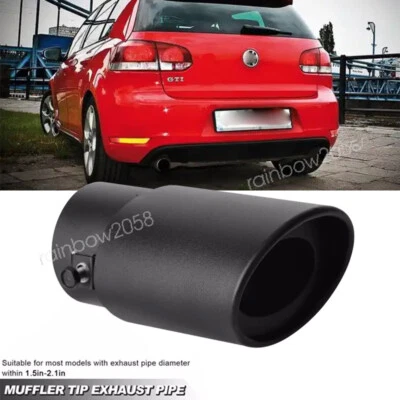 Car Exhaust Pipe Tip Rear Tail Throat Muffler Stainless Steel For Volkswagen GTI Foto 1 de 4