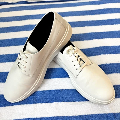 Zapatillas informales con plataforma con cordones de cuero blanco Eileen Fisher para mujer talla 10 Foto 1 de 4