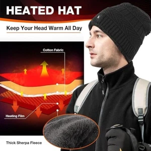 Heated Hat Electric Winter Heated Hat with 7.4V Rechargeable Battery Men/Women - Picture 1 of 4