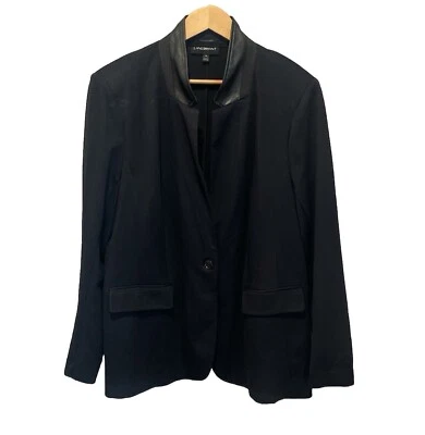 Blazer Lane Bryant Feminino 18 Jaqueta Preta Elástica Carreira Business Fitted 1 Botão - Imagem 1 de 4