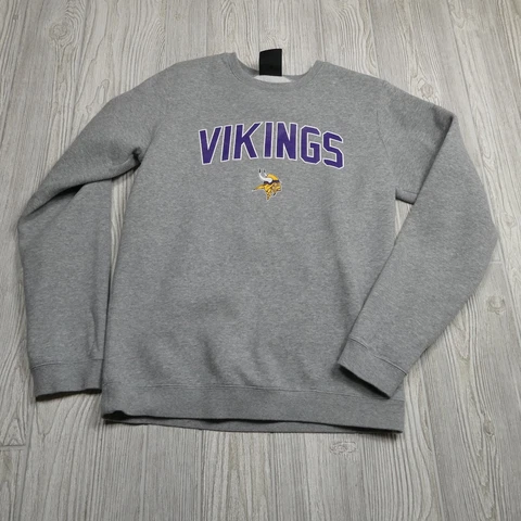 Nike Minnesota Vikings Sweatshirt Small Grey Fleece Sweater Pullover Mens Cover