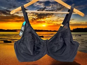 Lilyette Women’s Ultimate Smoothing Minimizer Bra LY0444 Underwire 42DD Black - Picture 1 of 6