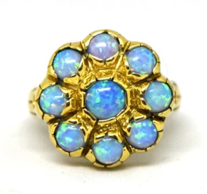 Beautiful 14K Yellow Gold and Faux Opal Ring Size 7 - Picture 1 of 4