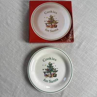 "Plato de 8"" Nikko Christmastime Cookies for Santa en caja original comedor navideño" Foto 1 de 4