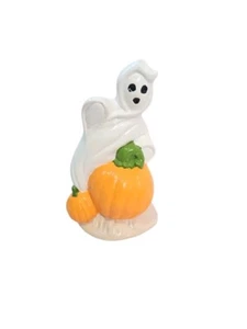 Vintage Halloween Ghost & Pumpkins Figurine American Mold Handmade 4" - Picture 1 of 7
