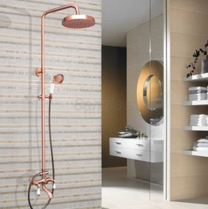 Antique Red Copper Shower Faucet Set Tub Mixer Tap With Hand Shower 8rg575 - Bild 1 von 7