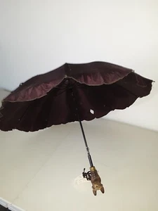Vintage Parasol Dog Head Handle (resin) w Glass Eyes For Restoration - Picture 1 of 11